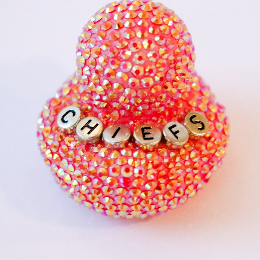 Chiefs Rhinestone Jeep Rubber Duck, Rubber Ducky, Jeep Ducking, Glow in the dark